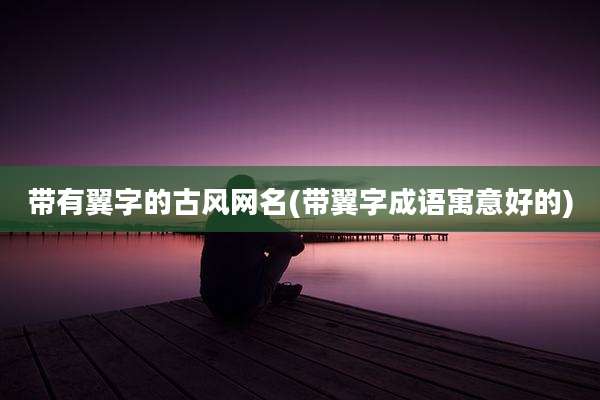 带有翼字的古风网名(带翼字成语寓意好的)