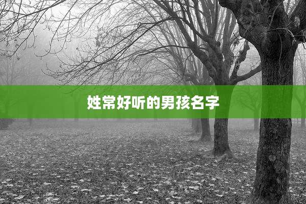 姓常好听的男孩名字