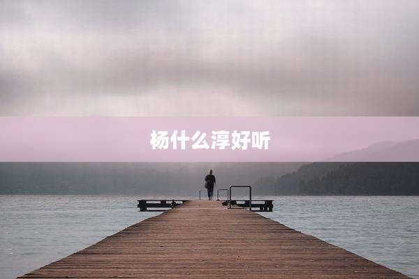 杨什么淳好听