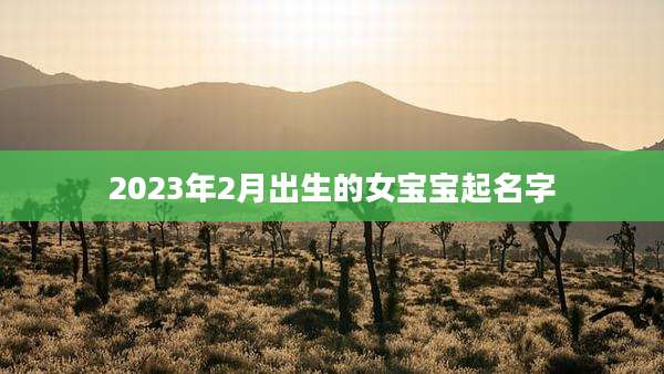 2023年2月出生的女宝宝起名字