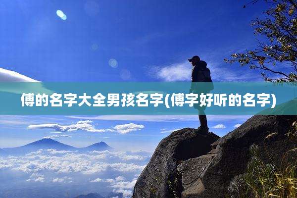 傅的名字大全男孩名字(傅字好听的名字)