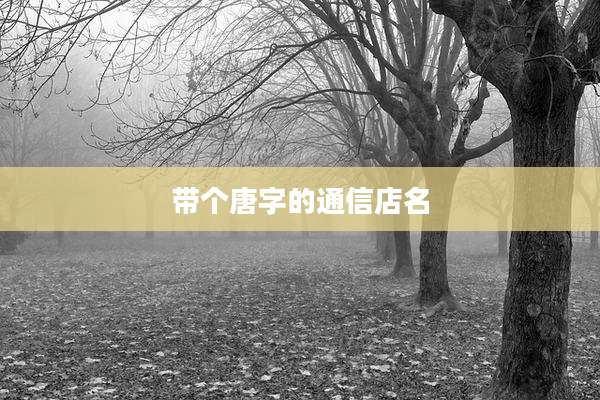 带个唐字的通信店名