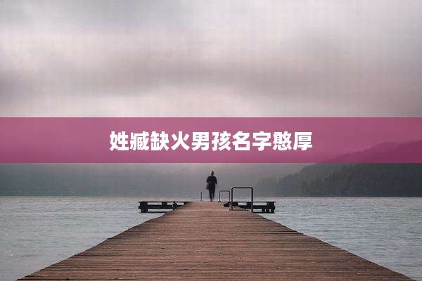 姓臧缺火男孩名字憨厚