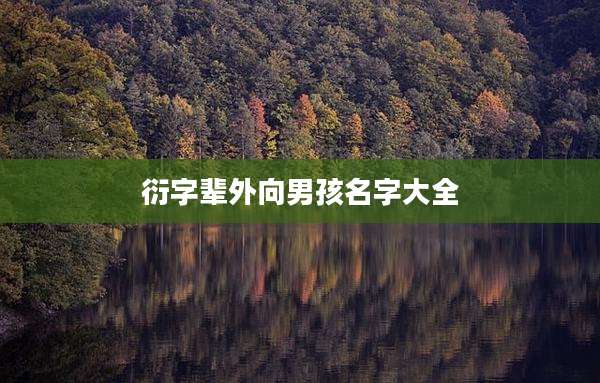 衍字辈外向男孩名字大全