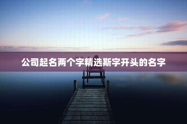 公司起名两个字精选斯字开头的名字