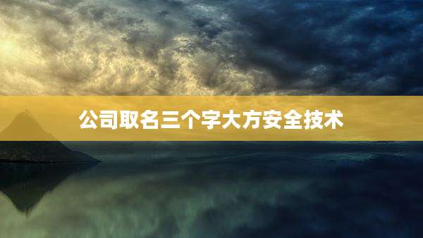 公司取名三个字大方安全技术
