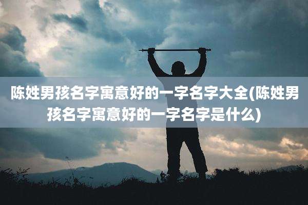 陈姓男孩名字寓意好的一字名字大全(陈姓男孩名字寓意好的一字名字是什么)
