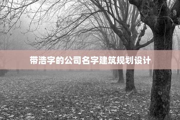 带浩字的公司名字建筑规划设计