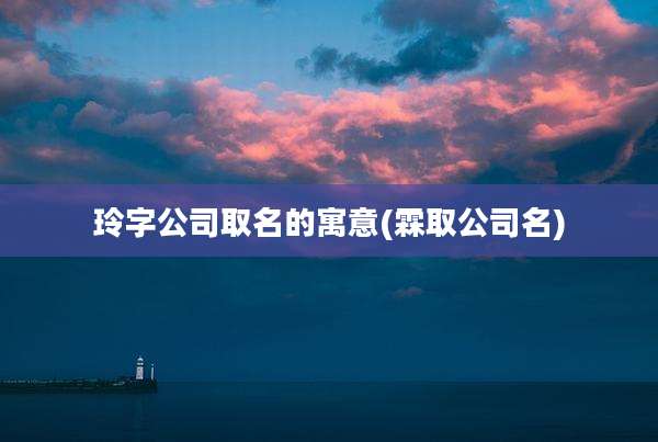 玲字公司取名的寓意(霖取公司名)