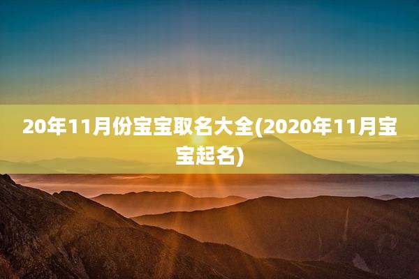 20年11月份宝宝取名大全(2020年11月宝宝起名)