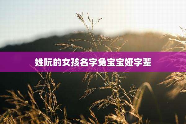 姓阮的女孩名字兔宝宝娅字辈