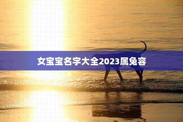 女宝宝名字大全2023属兔容