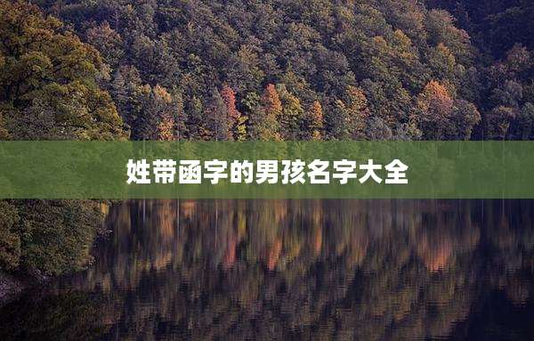 姓带函字的男孩名字大全