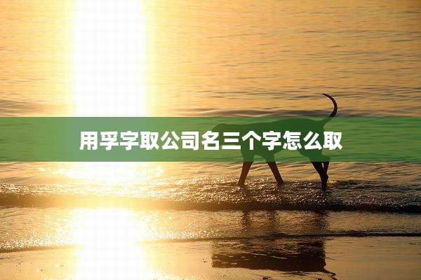 用孚字取公司名三个字怎么取
