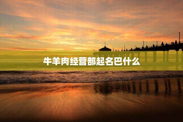 牛羊肉经营部起名巴什么