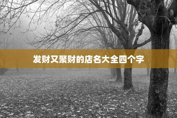 发财又聚财的店名大全四个字