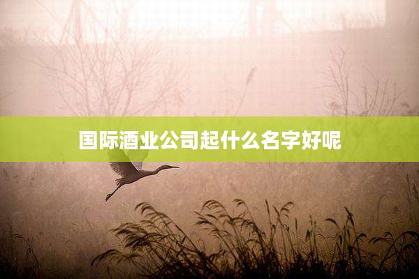国际酒业公司起什么名字好呢