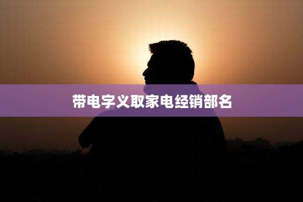 带电字义取家电经销部名