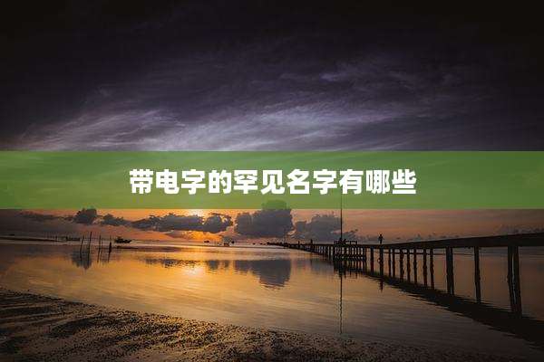 带电字的罕见名字有哪些
