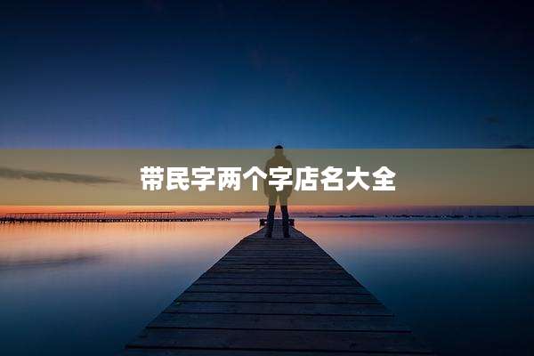 带民字两个字店名大全