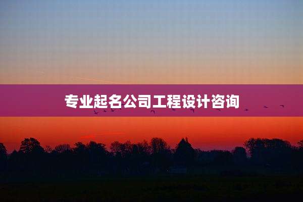 专业起名公司工程设计咨询