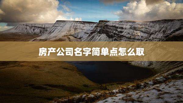房产公司名字简单点怎么取