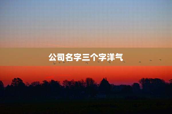 公司名字三个字洋气