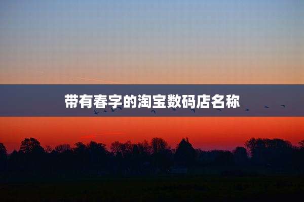 带有春字的淘宝数码店名称