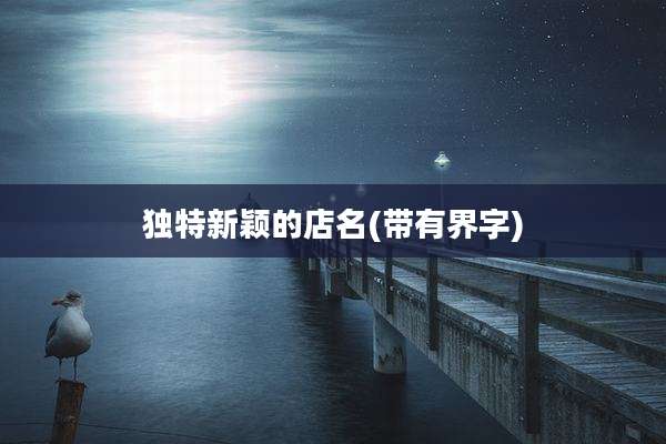 独特新颖的店名(带有界字)