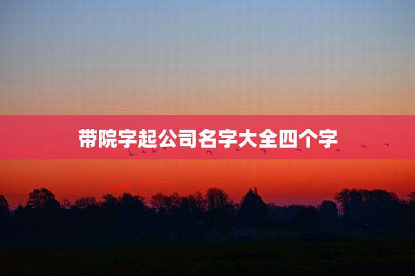 带院字起公司名字大全四个字