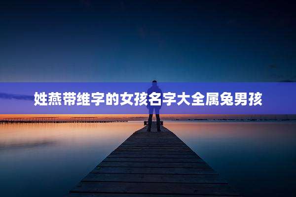 姓燕带维字的女孩名字大全属兔男孩