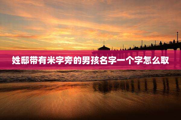 姓邸带有米字旁的男孩名字一个字怎么取