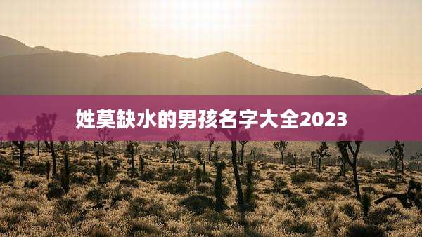 姓莫缺水的男孩名字大全2023