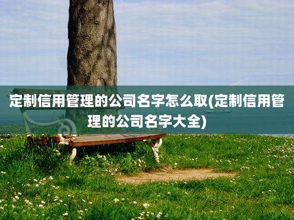 定制信用管理的公司名字怎么取(定制信用管理的公司名字大全)