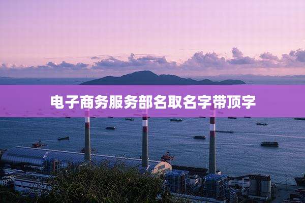 电子商务服务部名取名字带顶字