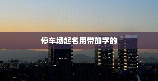 停车场起名用带加字的