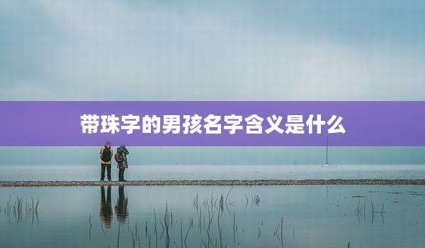 带珠字的男孩名字含义是什么