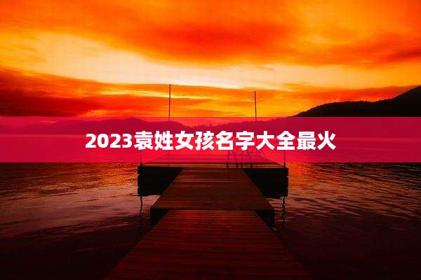 2023袁姓女孩名字大全最火