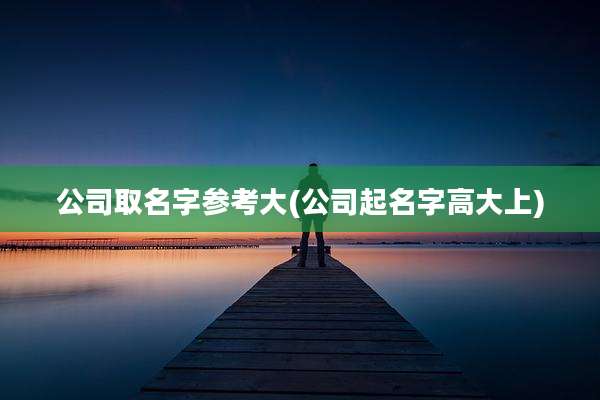 公司取名字参考大(公司起名字高大上)