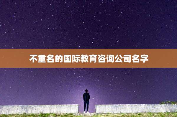 不重名的国际教育咨询公司名字