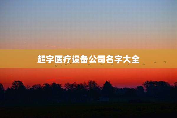 超字医疗设备公司名字大全