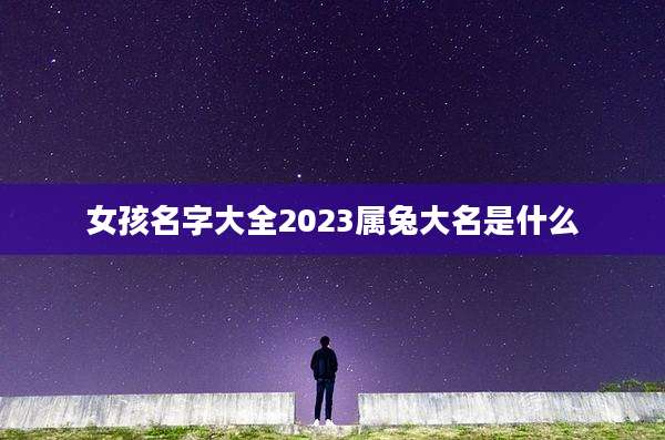 女孩名字大全2023属兔大名是什么