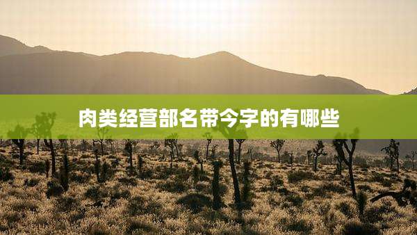 肉类经营部名带今字的有哪些