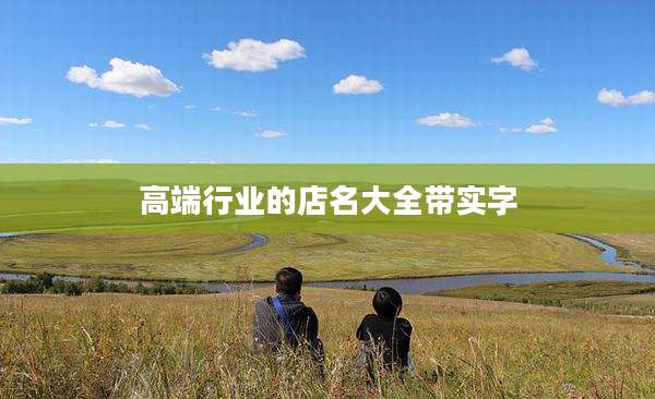 高端行业的店名大全带实字