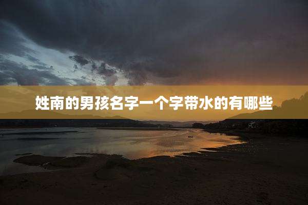姓南的男孩名字一个字带水的有哪些
