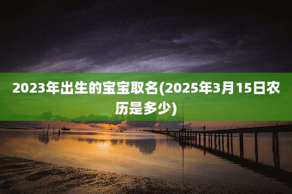 2023年出生的宝宝取名(2025年3月15日农历是多少)
