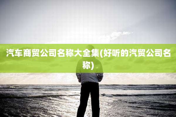 汽车商贸公司名称大全集(好听的汽贸公司名称)