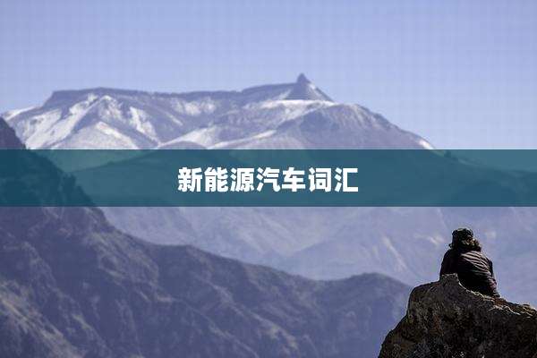 新能源汽车词汇