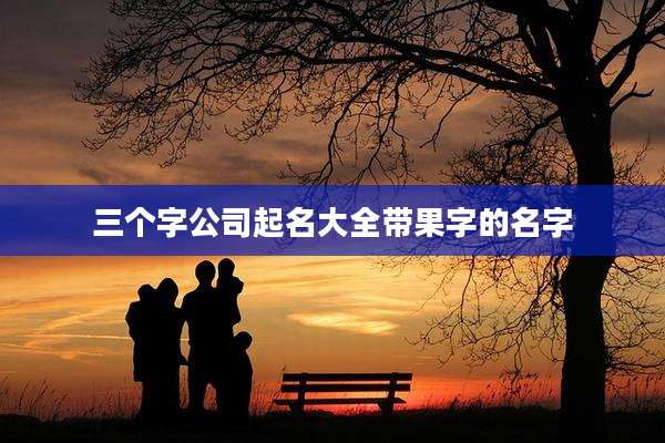 三个字公司起名大全带果字的名字