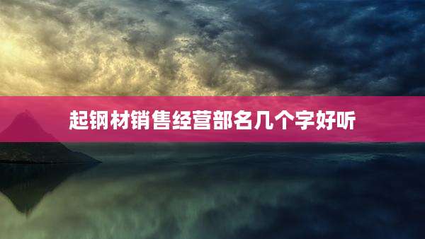 起钢材销售经营部名几个字好听